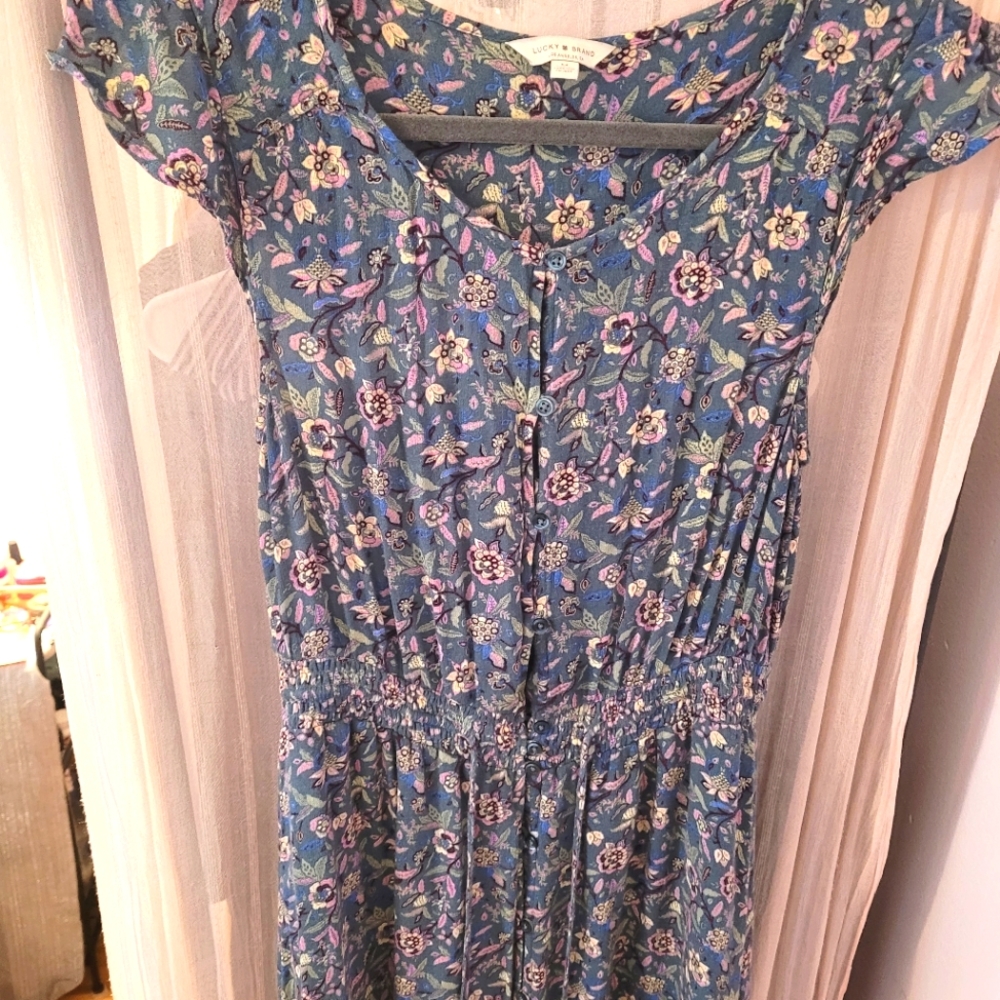 Greenish blue midi dress